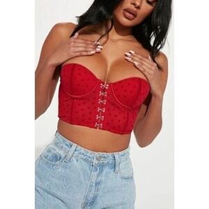 Heart Eyes 2 Piece‎ Corset Set Red set Size XL